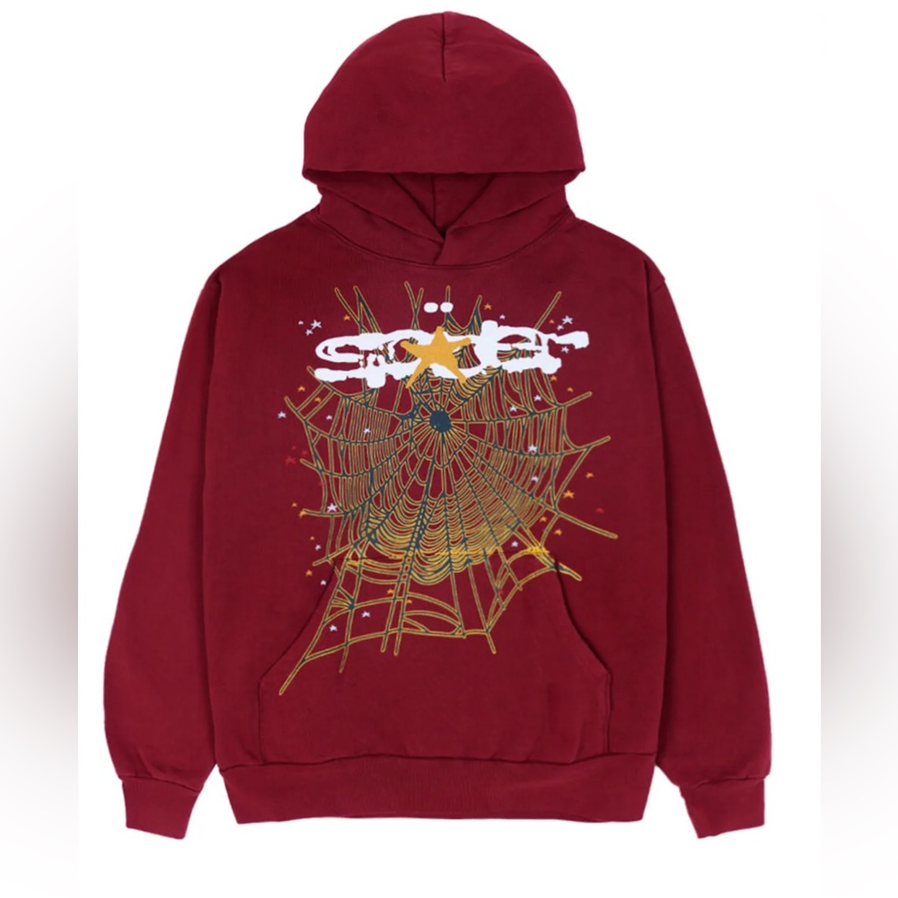 Sp5der maroon hoodie